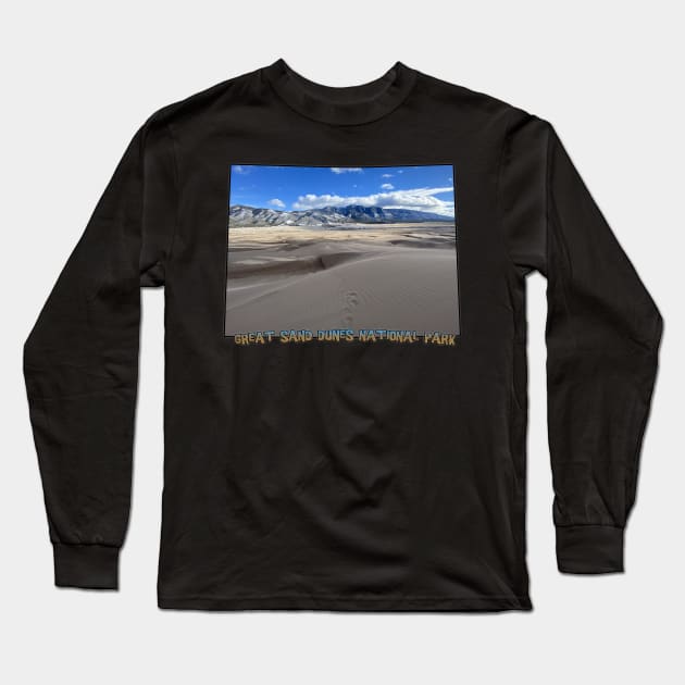 Colorado State Outline (Great Sand Dunes National Park) Long Sleeve T-Shirt by gorff